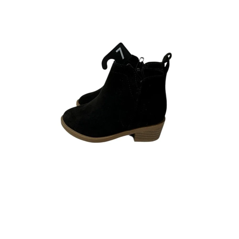wonder nation toddler girls ankle‎ boots zips on side black size 7